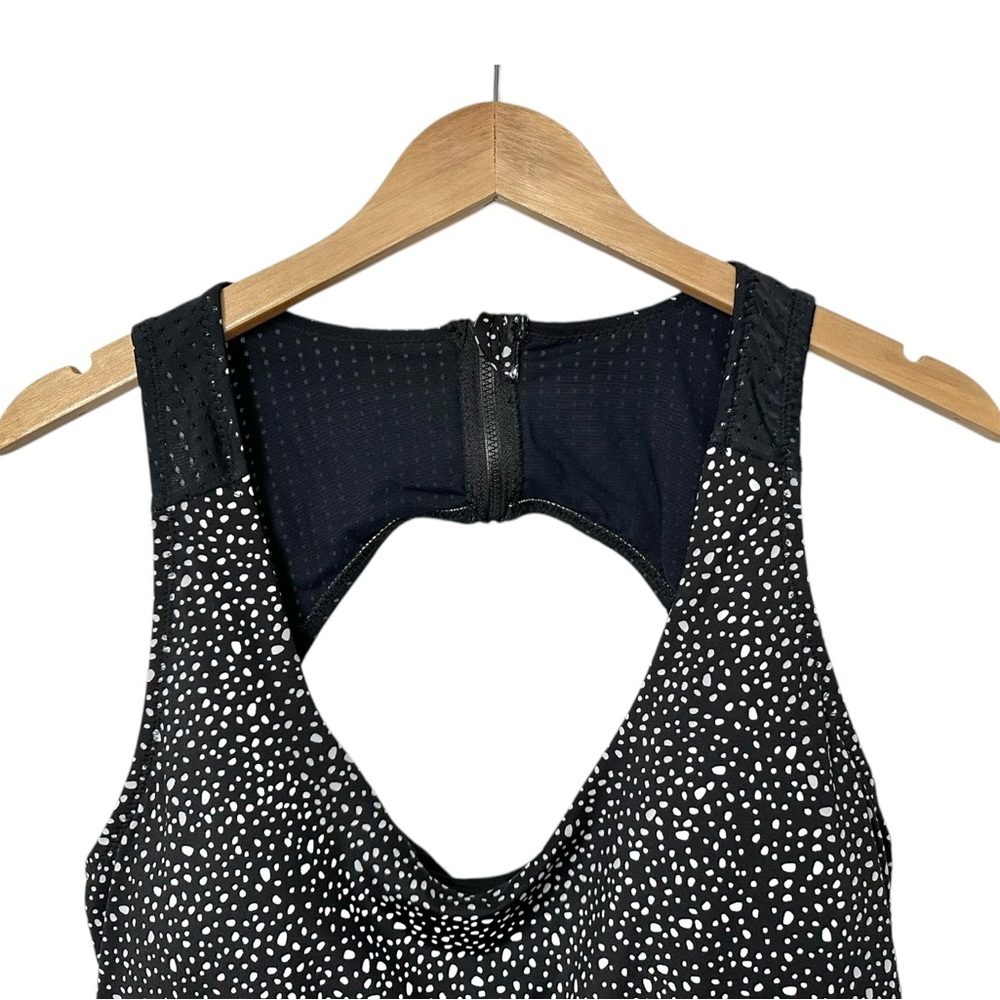 Nike NEW One-Piece Swimsuit Water Dots Black White Printed Cutout Back Size XXL - Picture 4 of 14